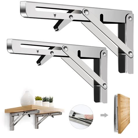 folding metal shelf brackets|heavy duty folding shelf brackets.